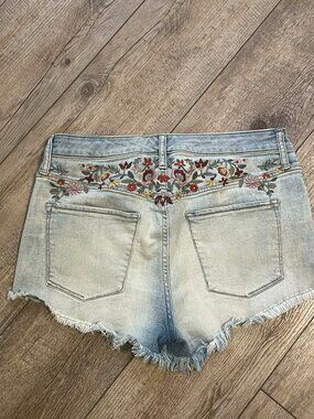 Women’s Embroidered Jean Shorts, Mossimo High Waist Denim, Size 10/30